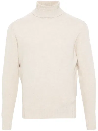 Dell'oglio Roll-neck Rib-trim Jumper In Neutrals