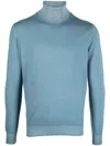 Dell'oglio Roll-neck Rib-trimmed Jumper In Blue