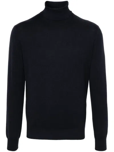 Dell'oglio Roll-neck Wool Blend Jumper In Blue