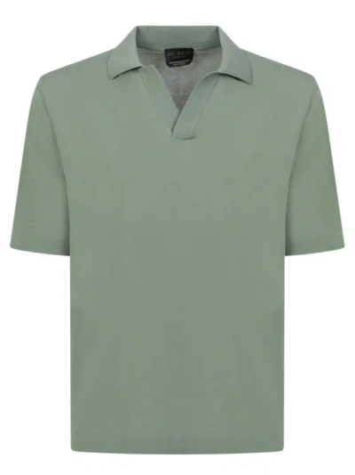 Dell'oglio Sage Green Cotton Polo Shirt