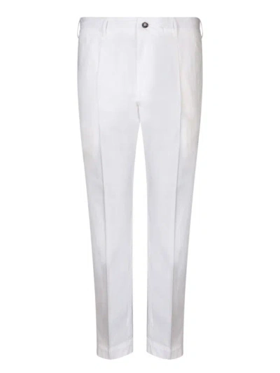 Dell'oglio Seersucker Fabric Trousers In White