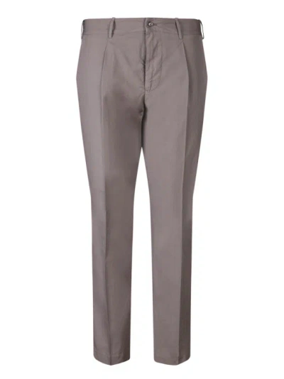 Dell'oglio Seersucker Trousers With A Retro Cut In Grey