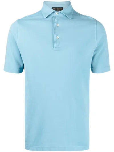 Dell'oglio Short-sleeved Polo Shirt In Blue