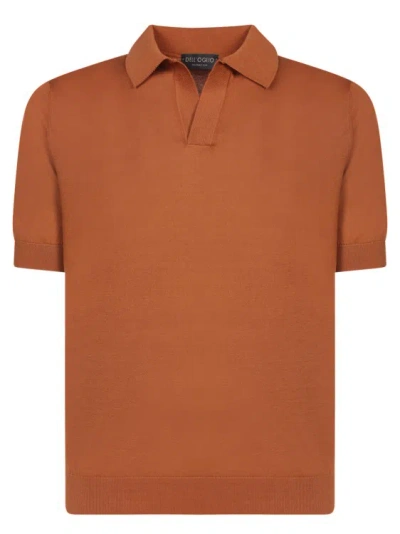 Dell'oglio Short Sleeves Polo In Brown