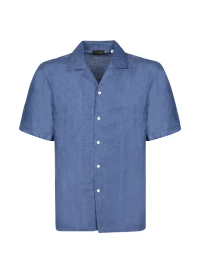 Dell'oglio Short-sleeve Button-down Shirt In Blue