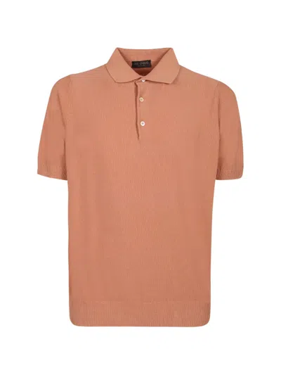 Dell'oglio Short-sleeve Polo Shirt In Orange