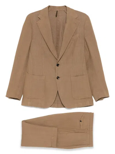 Dell'oglio Single-breasted Suit In Brown