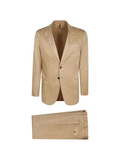 Dell'oglio Single-breasted Notched-lapels Suit In Brown