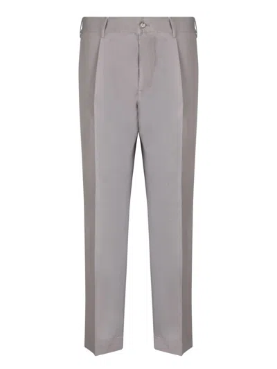 Dell'oglio Sophisticated Trousers With Comfortable Stretch And Elegant Detailing In Grey