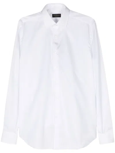 Dell'oglio Spread-collar Linen Shirt In 白色