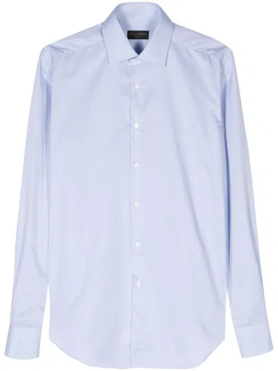 Dell'oglio Spread-collar Cotton Shirt In 蓝色