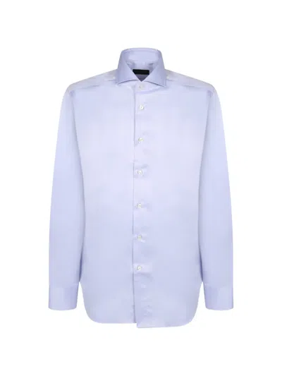 Dell'oglio Spread-collar Button-up Shirt In Blue