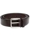 Dell'oglio Square-buckle Leather Belt In Brown