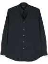Dell'oglio Stand-up Collar Buttoned Shirt In Blue