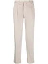 Dell'oglio Stretch-cotton Tapered Trousers In Neutrals