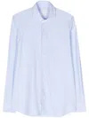 Dell'oglio Geometric-pattern Classic-collar Shirt In Blue