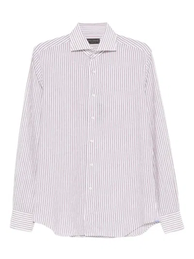 Dell'oglio Striped Long-sleeved Shirt In White