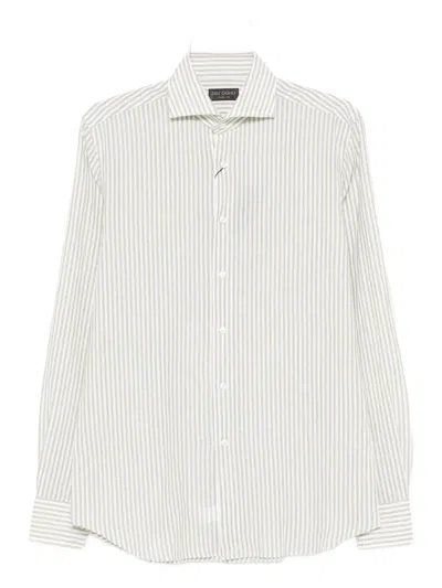 Dell'oglio Striped Long-sleeved Shirt In Green