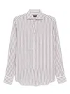 Dell'oglio Relaxed Fit Brown Linen Shirt In Brown