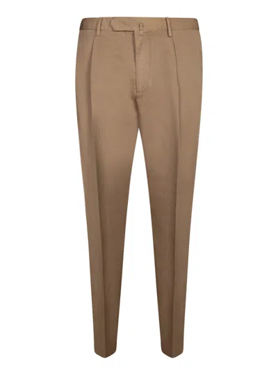 Dell'oglio Tailored Beige Trousers With Classic Pockets In Neutral