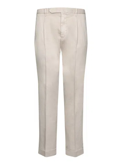 Dell'oglio Tailored Beige Trousers With Pleated Front In Neutral