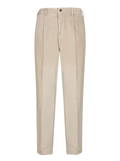 Dell'oglio Tailored Beige Trousers With Smooth Finish In Neutrals