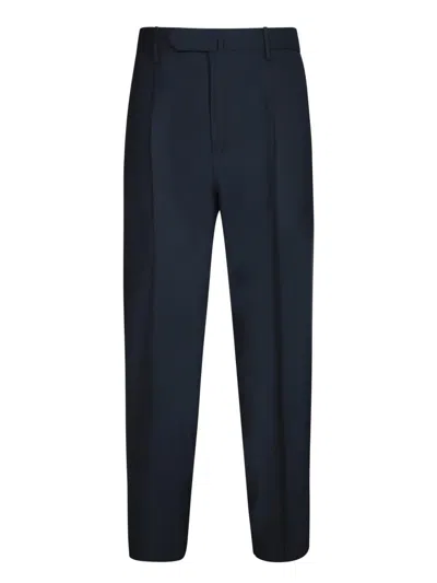 Dell'oglio Tailored Blue Trousers With Flat Front
