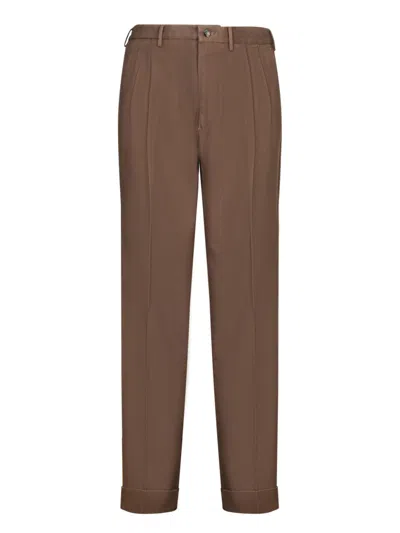 Dell'oglio Tailored Brown Trousers With Classic Design