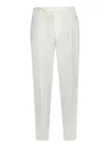 Dell'oglio Tailored White Trousers With Classic Waistband In White
