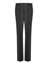 Dell'oglio Tailored Wool Trousers With Classic Waistband In Black