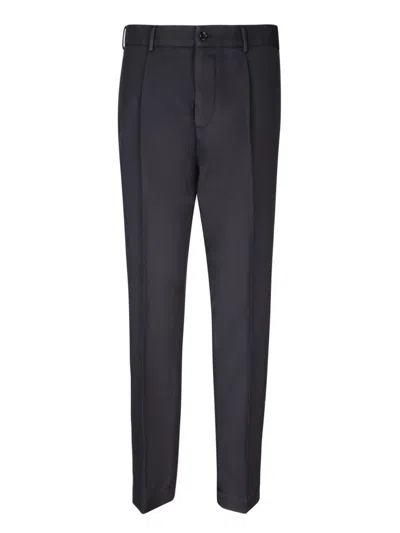 Dell'oglio Tailored Wool Trousers With Elegant Fit And Versatile Style In Black
