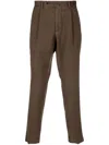 Dell'oglio Tapered-leg Tailored Trousers In Brown