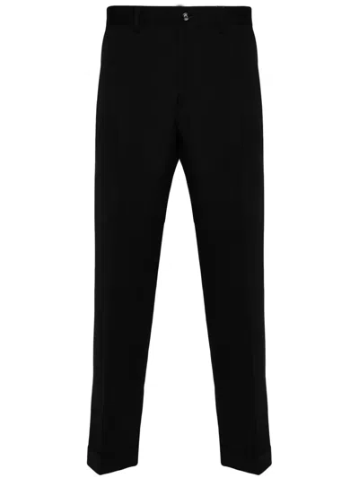 Dell'oglio Tapered Wool Trousers In Black