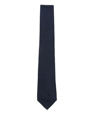 Dell'oglio Textured Tie In Blue