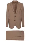 Dell'oglio Three-button Green Suit With Tailored Trousers In Brown