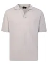Dell'oglio Timeless White Polo T-shirt With Classic Collar In Gray