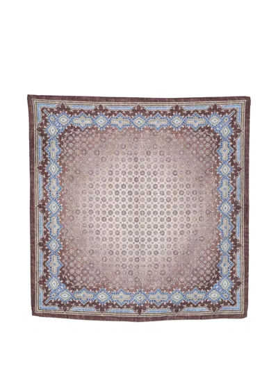 Dell'oglio Tokio Floral-print Scarf In Brown