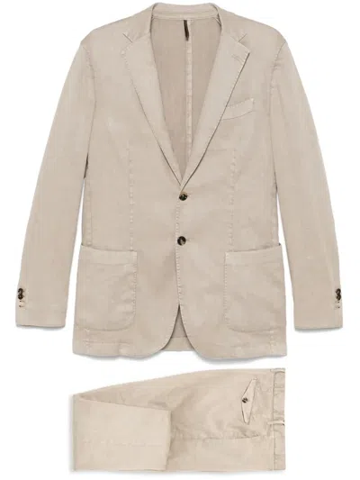 Dell'oglio Twill Suit In Neutrals