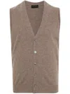 Dell'oglio V-neck Knitted Vest In Neutrals