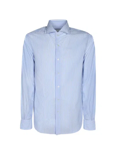 Dell'oglio Vertical-stripe Long-sleeve Shirt In Blue