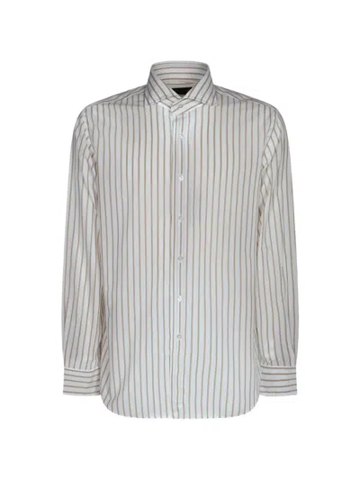 Dell'oglio Vertical-stripe Long-sleeve Shirt In White