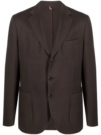 Dell'oglio Vesuvio Double-breasted Blazer In Brown
