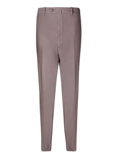 Dell'oglio Washed Cotton Trousers In Grey