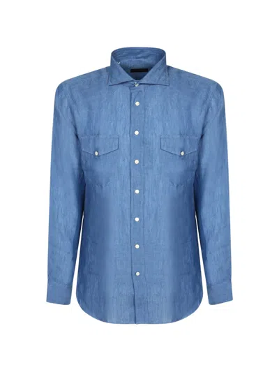 Dell'oglio Western-style Button-down Shirt In Blue