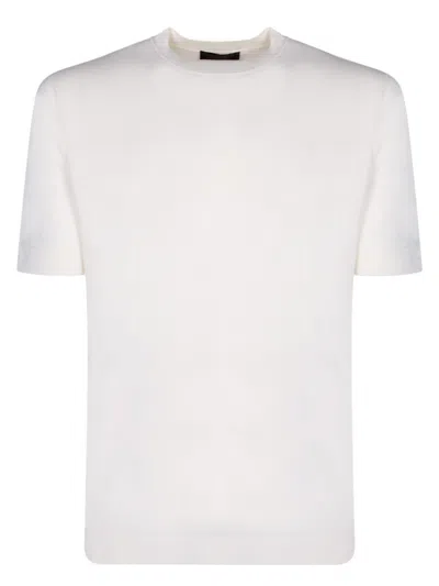 Dell'oglio White Sholrt-sleeved Cotton T-shirts