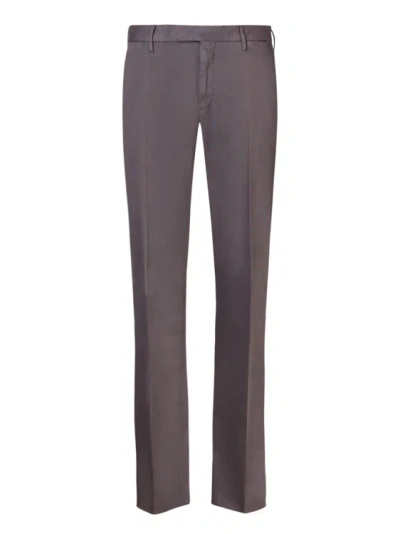 Dell'oglio Wool Hopsack Fabric Tailored Cut Trousers In Brown