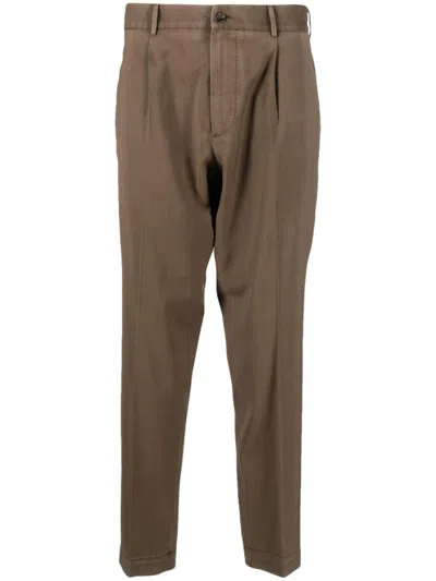 Dell'oglio Wool Tapered Trousers In Brown