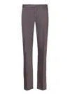 Dell'oglio Wool Hopsack Fabric Tailored Cut Trousers In Brown