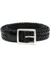 Dell'oglio Woven Leather Belt In Black