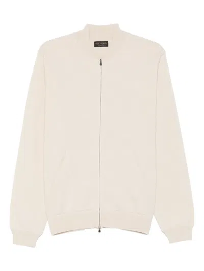Dell'oglio Zip Cardigan In Neutral